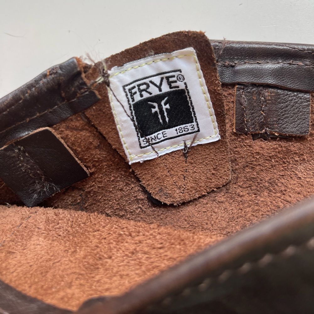 Frye Vintage Veronica tall buckle Slouchy Moto Boots in chocolate brown. 11 - Picture 7 of 15